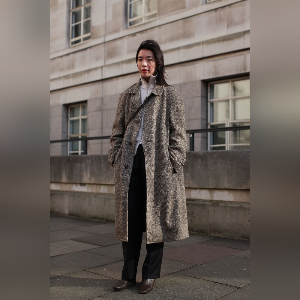 Vintage Herringbone Over Coat